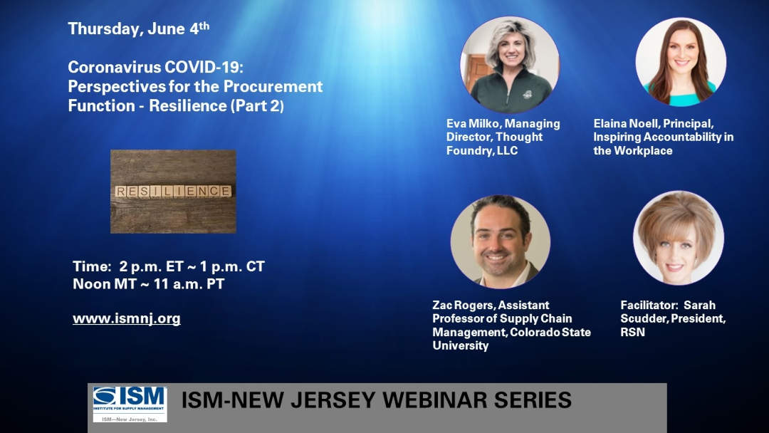 Coronaviurs Covid 19 Perspectives for the Procurment Function - Resilience Part 2