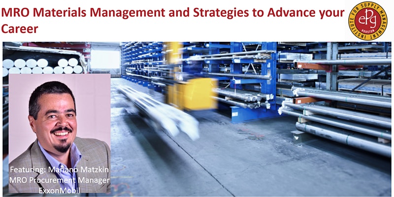 Nov 4 Emerging Professionals Group Aoom Webinar Materials Management and Strategies to Advance Your Career Featuring Mariano Matzkin