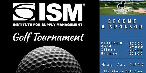 Image of the ISM-Houston Golf Tournament at Black Horse Golf Club and a request to become a sponsor